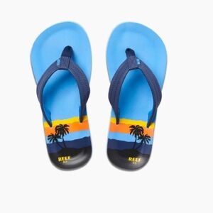 Reef Black and Blue Sandals Comfortable Flip Flops